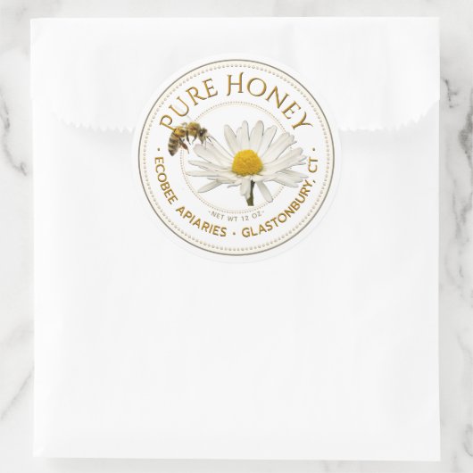 Realistisch bier en Daisy Honey Label White (Tas)