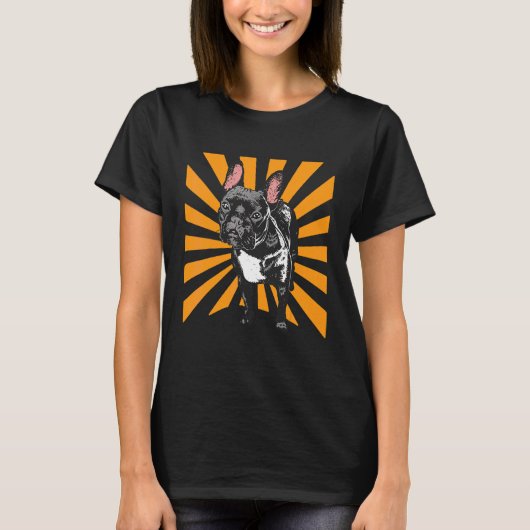 Realistisch Black French Bulldog T-shirt (Voorkant)