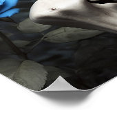 Realistisch blauw Rozen bloemenskelet Poster (Hoek)