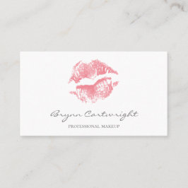 Realistisch Blush Pink Kiss Print Lips Makeup Visitekaartje