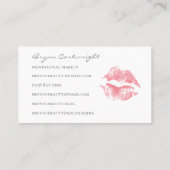 Realistisch Blush Pink Kiss Print Lips Makeup Visitekaartje (Achterkant)