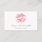Realistisch Blush Pink Kiss Print Lips Makeup Visitekaartje (Voorkant)