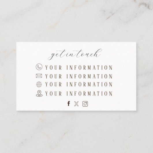 Realistisch Boho Flower Visitekaartje (Achterkant)