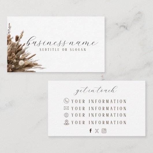 Realistisch Boho Flower Visitekaartje (Voorkant / Achterkant)