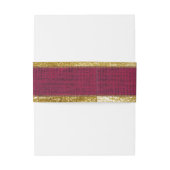 Realistisch Bourlap Textuur Rustic Gold & Bourgogn Uitnodigingen Wikkel (Achterkant Voorbeeld)