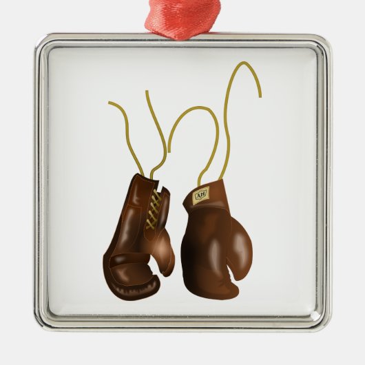 Realistisch boxinghandschoenen metalen ornament (Voorkant)