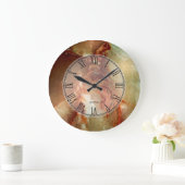 Realistisch Brown Faux Marble Stone Pattern 2 Grote Klok (Huis)