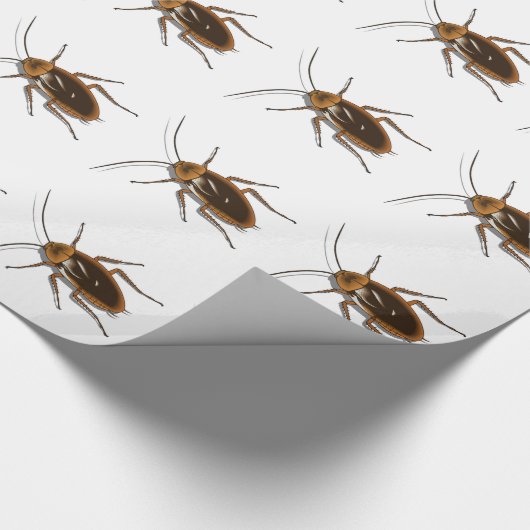 Realistisch-bruin-Cockroach Insect Cadeaupapier (Hoek)
