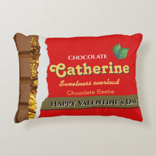 Realistisch bruin en rode Valentijnse chocolade Fu Accent Kussen
