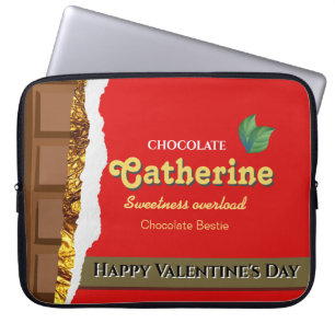 Realistisch bruin en rode Valentijnse chocolade Fu Laptop Sleeve
