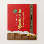 Realistisch bruin en rode Valentijnse chocolade Fu Legpuzzel (Verticaal)