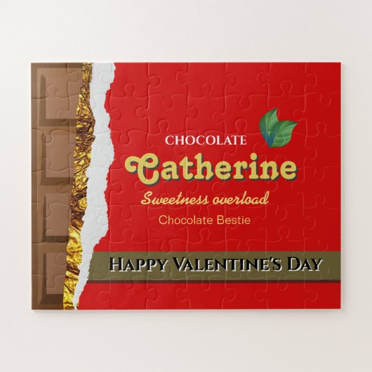 Realistisch bruin en rode Valentijnse chocolade Fu Legpuzzel (Horizontaal)