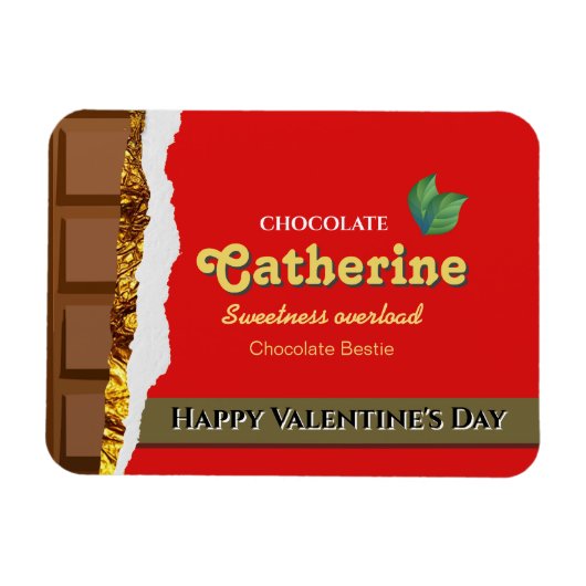 Realistisch bruin en rode Valentijnse chocolade Fu Magneet (Horizontaal)