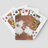 Realistisch bruin en wit koeienhuid textuur monogr pokerkaarten (Achterkant)