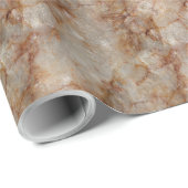 Realistisch bruin faux Marble Stone Pattern Cadeaupapier (Rol Hoek)