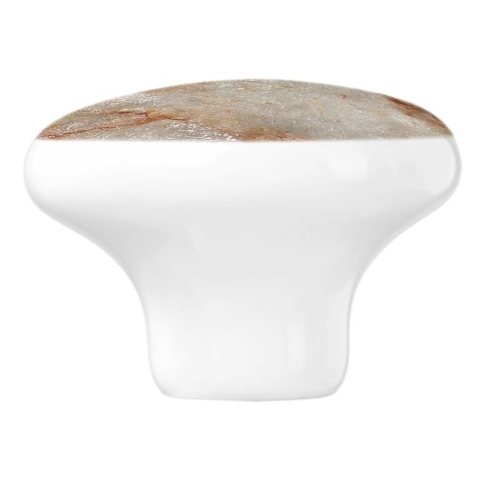 Realistisch bruin faux Marble Stone Pattern Keramische Knop (Zijkant)