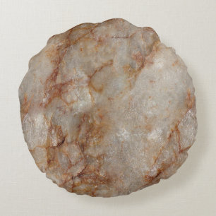 Realistisch bruin faux Marble Stone Pattern Rond Kussen