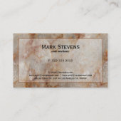 Realistisch bruin faux Marble Stone Pattern Visitekaartje (Achterkant)