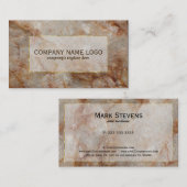 Realistisch Bruin Faux Marmeren Steen Goud Accent Visitekaartje (Voorkant / Achterkant)