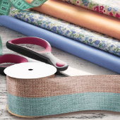 Realistisch Burlap Rustic Blush Pink & Light Blue Satijnen Lint