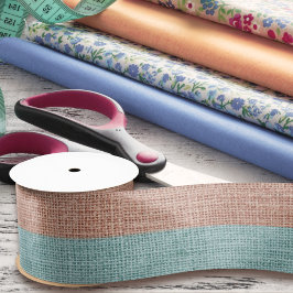 Realistisch Burlap Rustic Blush Pink & Light Blue Satijnen Lint