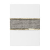 Realistisch Burlap Rustic Farmhouse Gold & Taupe Uitnodigingen Wikkel (Achterkant Voorbeeld)