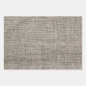 Realistisch Burlap Rustic Gold, chocolade en tapij Inpakpapier Vel (Voorkant)