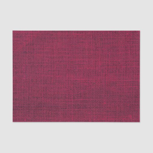 Realistisch Burlap Rustic Simple Magenta Burgundy Tissuepapier (Voorkant)