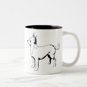 Realistisch Chihuahua-portret Hondenmok Tweekleurige Koffiemok