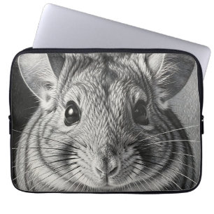 Realistisch Chinchilla-portretschets Laptop Sleeve