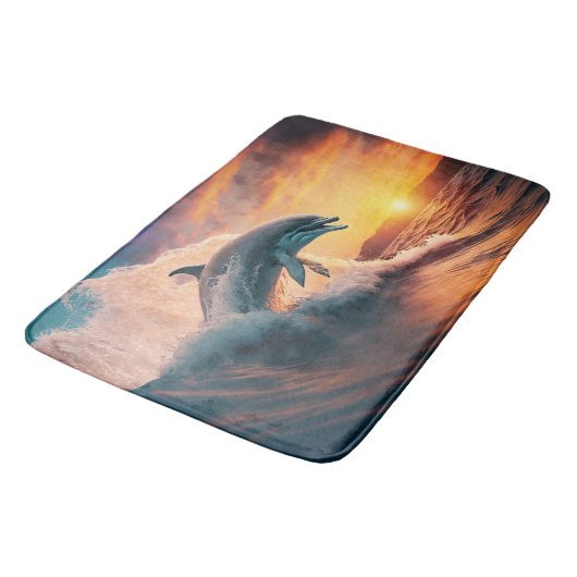 Realistisch dolfijnsprinkhin - Kinder soennitische Badmat (Gekanteld)