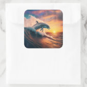 Realistisch dolfijnsprinkhin - Kinder soennitische Vierkante Sticker (Tas)