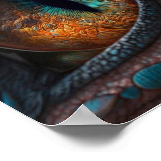 Realistisch Dragon Eye Poster (Hoek)