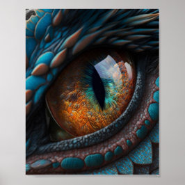 Realistisch Dragon Eye Poster