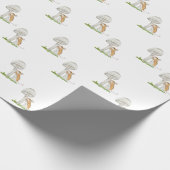 Realistisch een grappige veldmuis en paddenstoel cadeaupapier (Hoek)