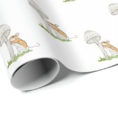 Realistisch een grappige veldmuis en paddenstoel cadeaupapier (Rol Hoek)