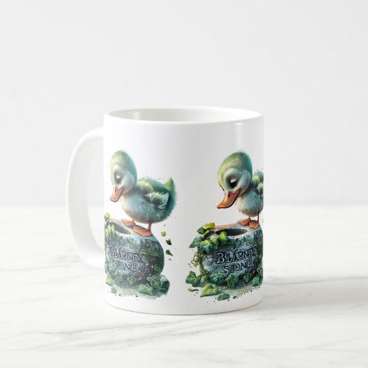 Realistisch eendje dat de Blarney Stone kust Koffiemok (Voorkant links)