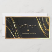 Realistisch elegante zwarte gouden haar-giftcertif (Voorkant)