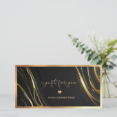 Realistisch elegante zwarte gouden haar-giftcertif (Staand voorkant)