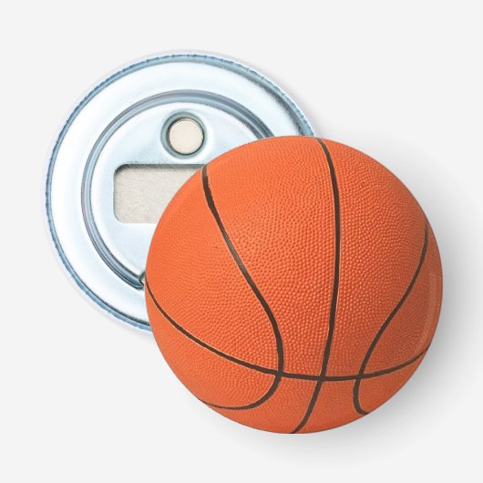 Realistisch en cool basketbal button flesopener (Voorkant)