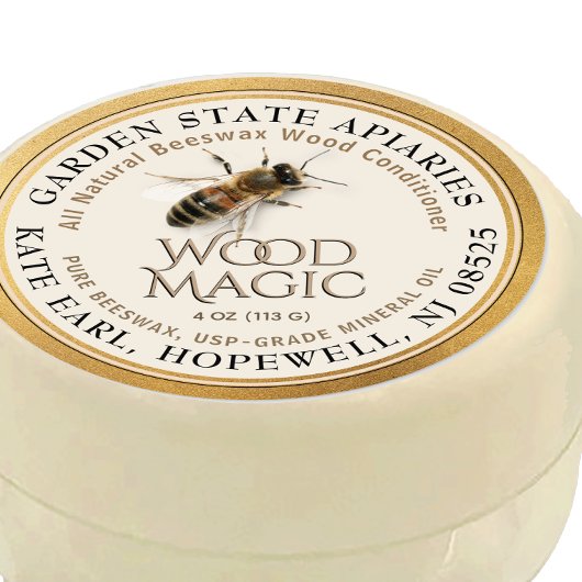 Realistisch etiket voor bijenwas Voorwas