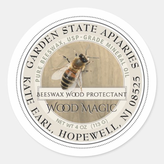 Realistisch etiket voor bijenwas Voorwas (Voorkant)