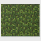 Realistisch fir/pijnpatroon cadeaupapier (Vlak)