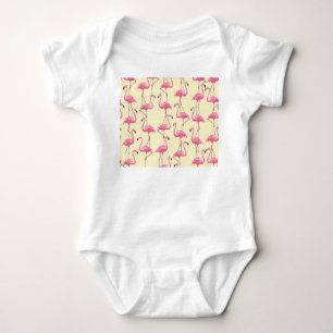 Realistisch Flamingo Vogel Verticaal Patroon Romper