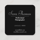 Realistisch fotograaf camera vierkante visitekaartje (Achterkant)