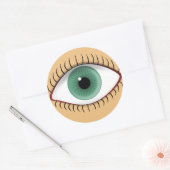 Realistisch Funny Human Eye Ronde Sticker (Envelop)