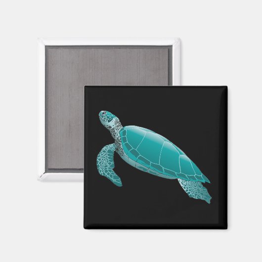 Realistisch geanimeerd Zee Turtle Magneet (Voorkant / Achterkant)