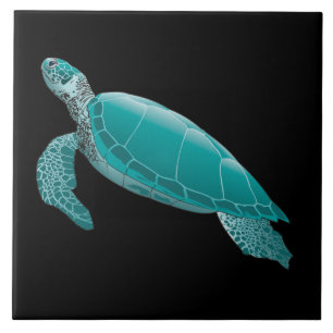 Realistisch geanimeerd Zee Turtle Tegeltje