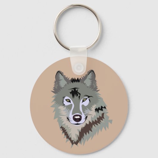 Realistisch geanimeerde Wolf-Sleutelhanger Sleutelhanger (Voorkant)