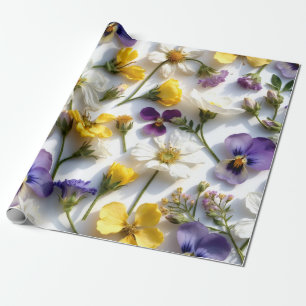 Realistisch Gedrukt Bloem Lentecadeaupapier Cadeaupapier